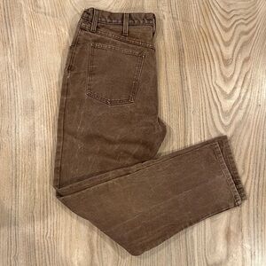 Schaefer Outfitter Ranch Hand Dungarees Pants Rustic Brown USA Men's Size 33x32